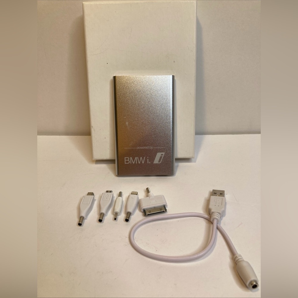BMW i Power Bank For Phone With Cord And Adapter Plugs